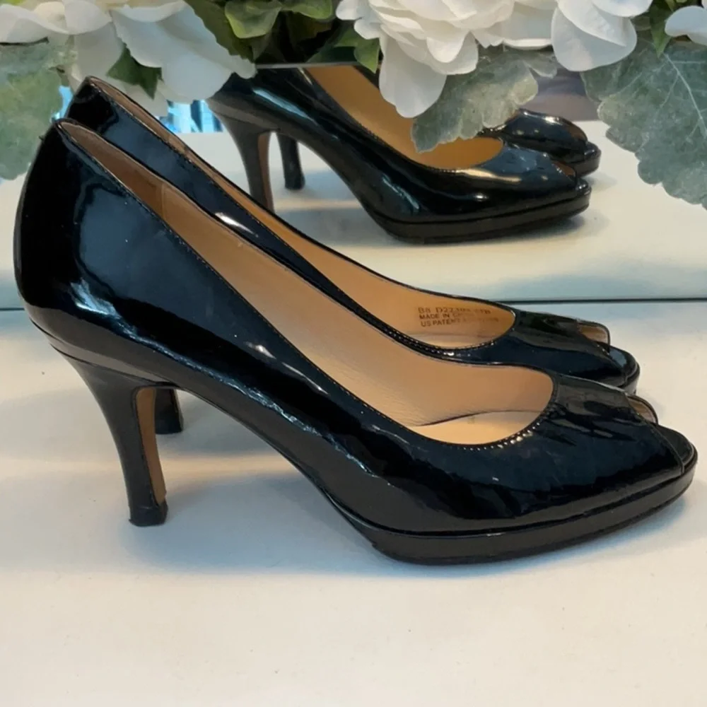 Cole Haan Patent Leather Peep toe Heels - Picture 4 of 8